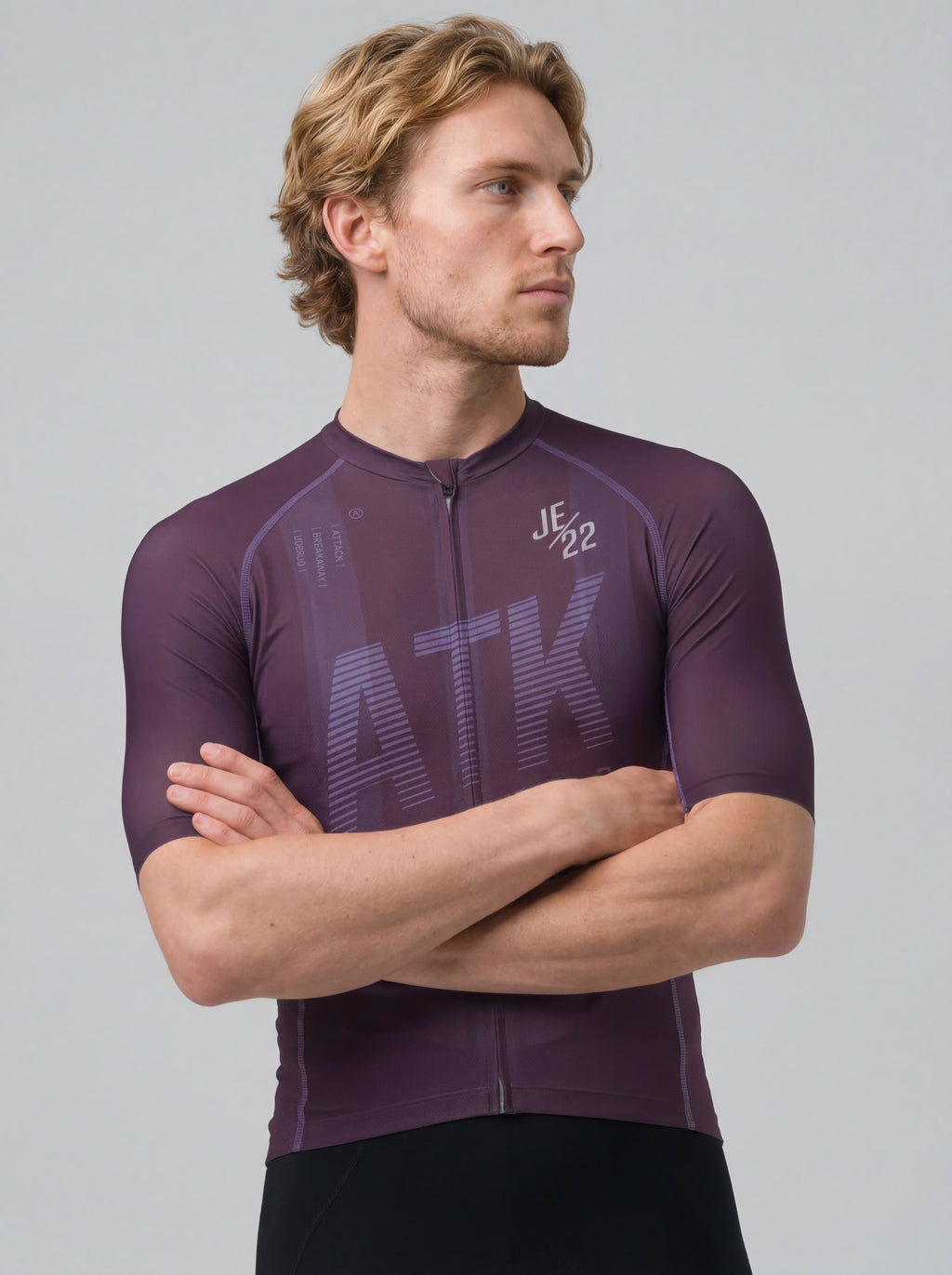 ATK Men_s performance short sleeved jersey- Dark Purple