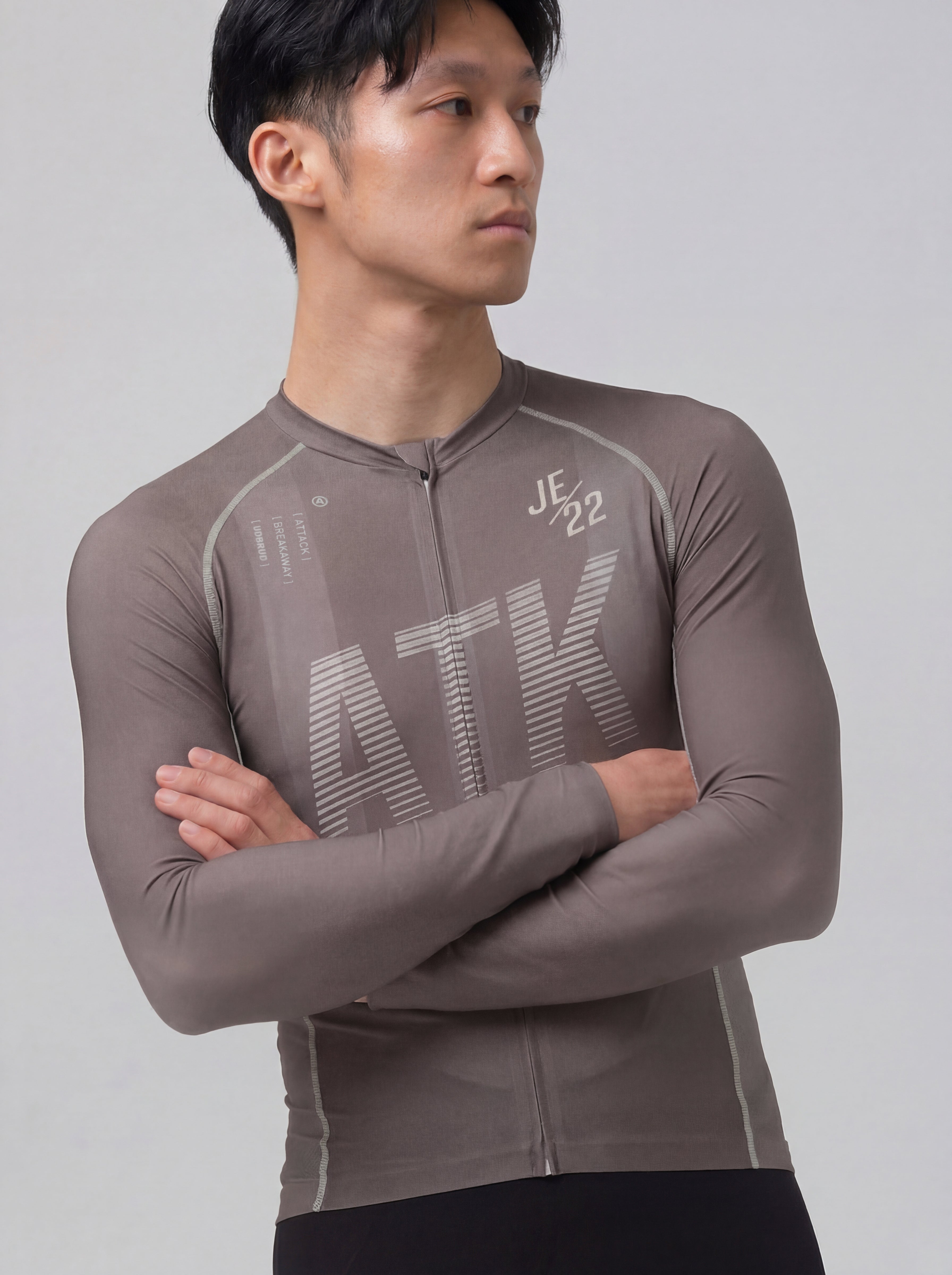 ATK Men_s performance long sleeved jersey- Taupe