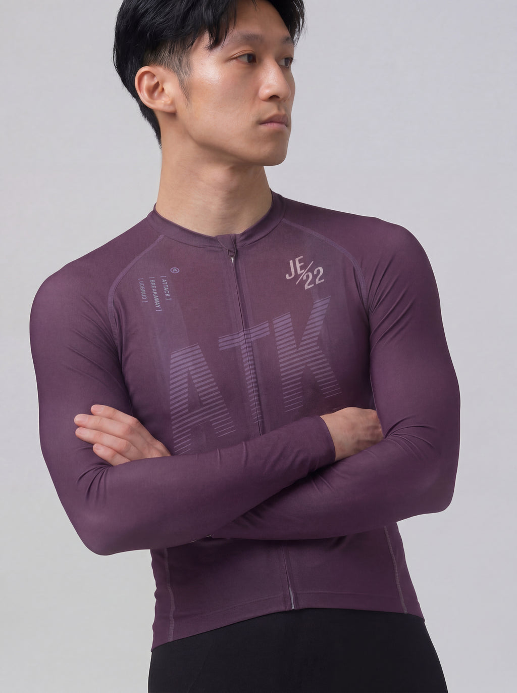 ATK Men_s performance long sleeved jersey- Dark Purple