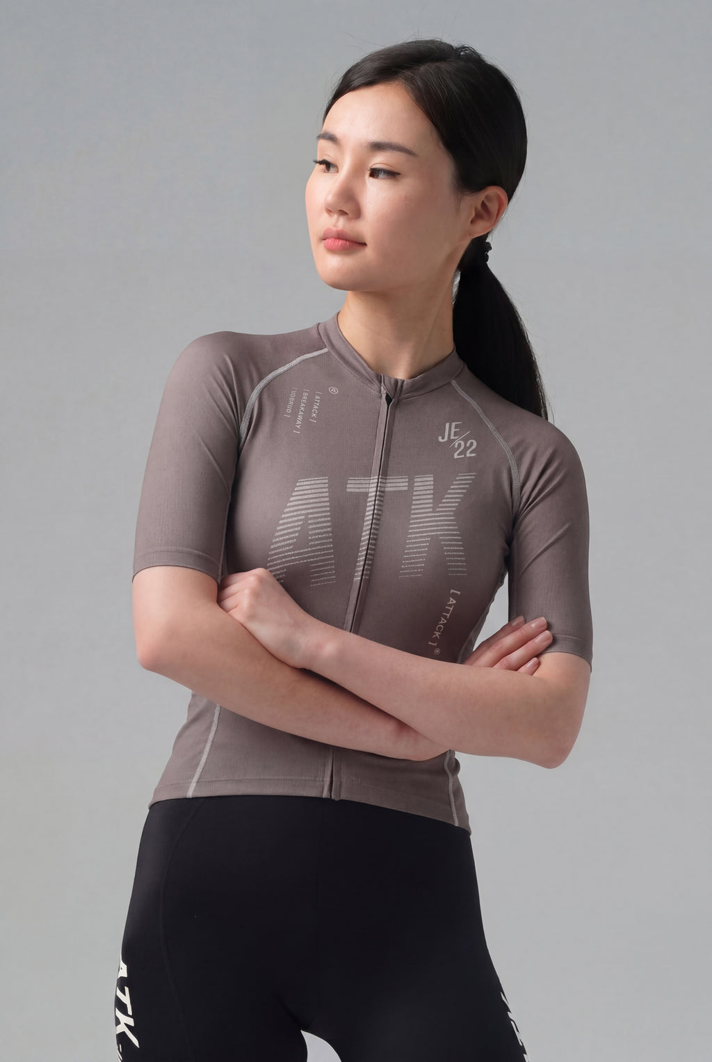 ATK Women_s performance short sleeved jersey- Taupe