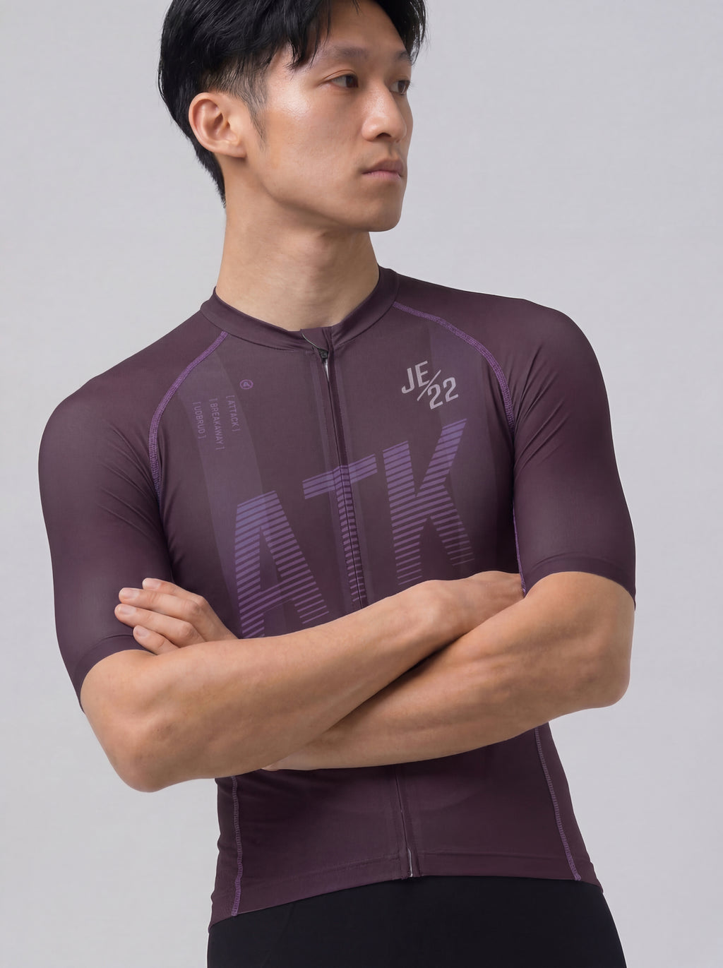 ATK Men_s performance short sleeved jersey- Dark Purple