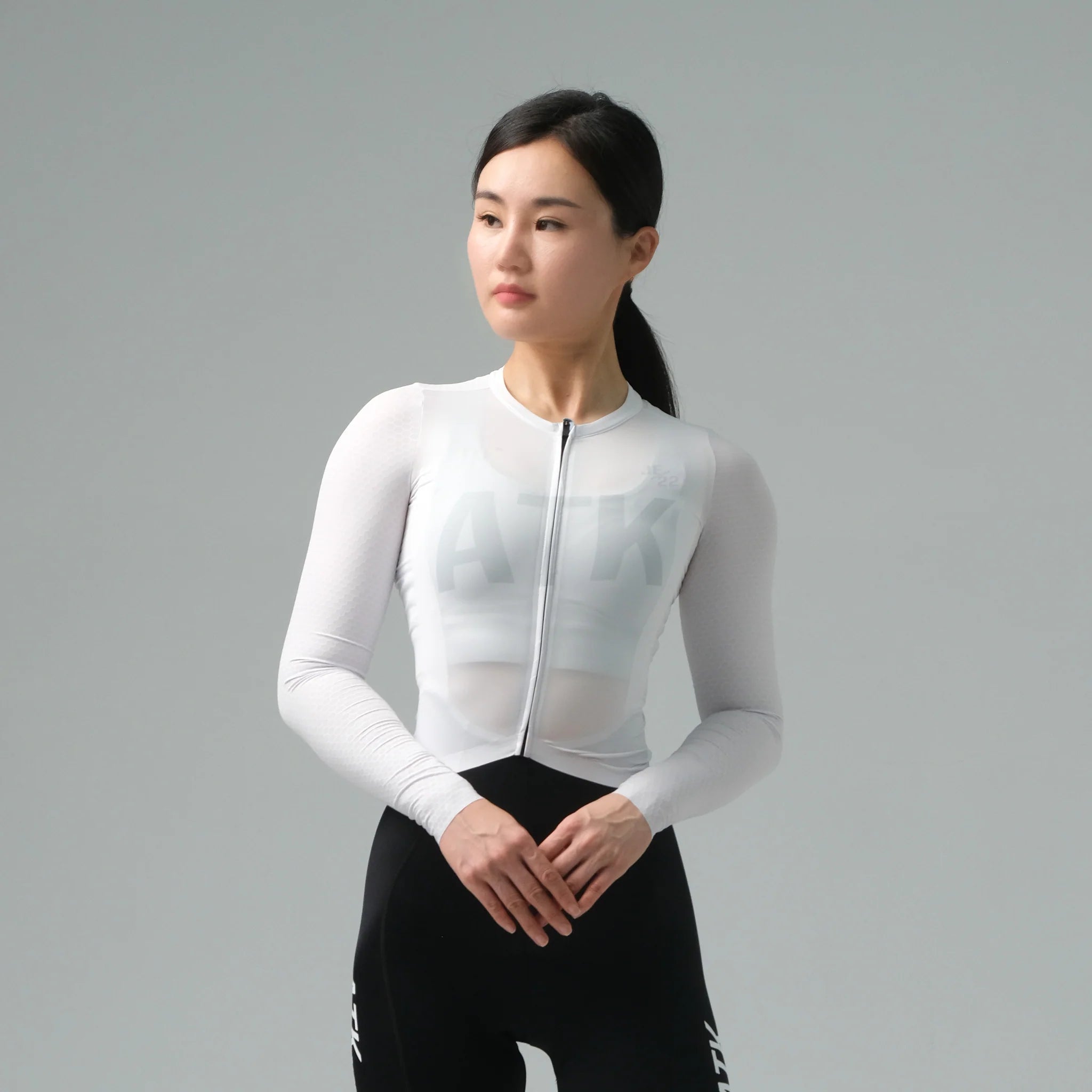 ATK Women's performance long sleeves Jersey - Misty White
